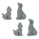 Melrose Modern Sitting Dog and Cat Figurine (Set of 4)