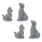 Melrose Modern Sitting Dog and Cat Figurine (Set of 4)