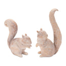 Melrose White Washed Etched Squirrel Figurine (Set of 2) Multicolor Farmhouse Po