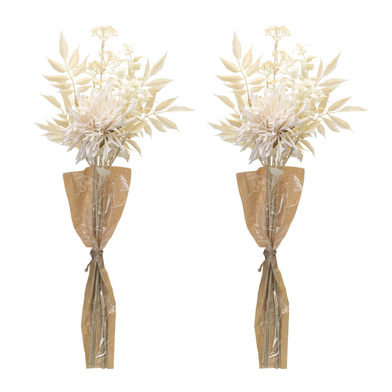 Melrose Bleached Chrysanthemum Bouquet (Set of 2)