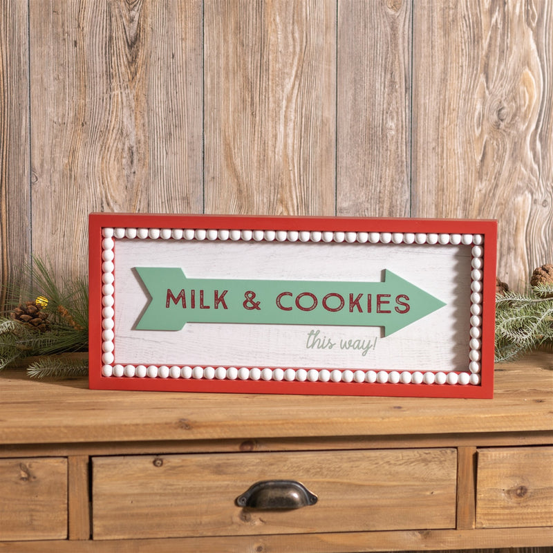 Melrose Framed Milk and Cookies Wall Sign 19.5"L