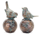 Melrose Perched Bird on Orb with Bronze Finish (Set of 2) Multicolor