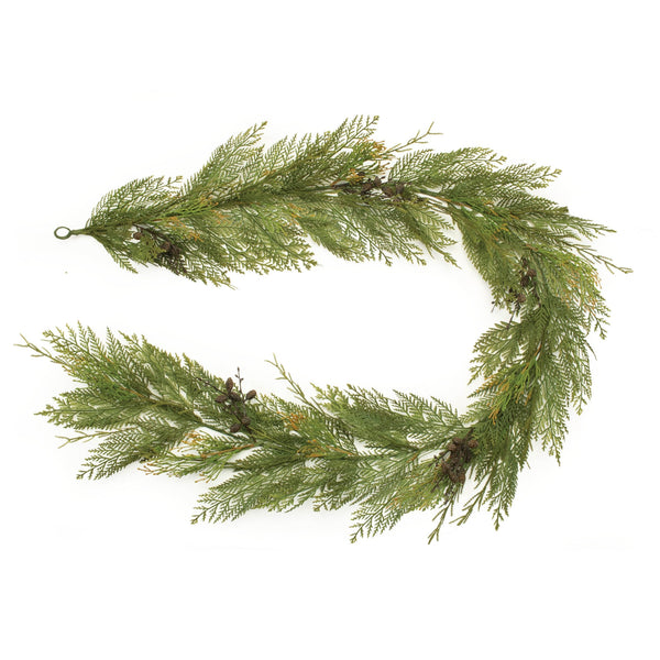Melrose Cedar and Mini Pinecone Garland 6'L