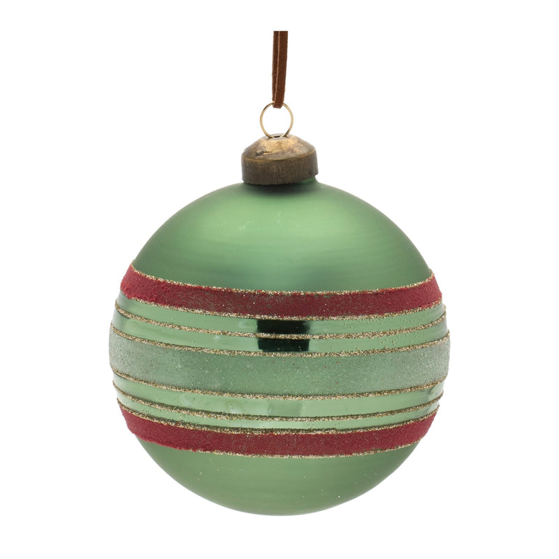 Melrose Striped Glass Ball Ornament (Set of 6)