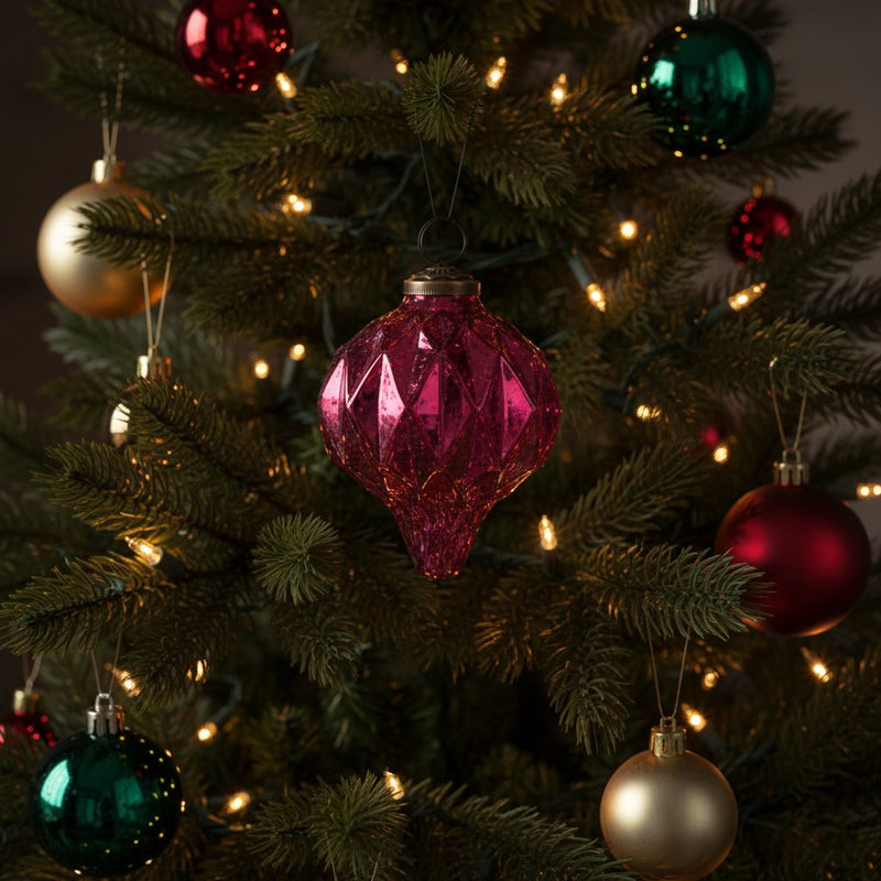 Melrose Harliquin Mercury Glass Onion Ornament (Set of 6)