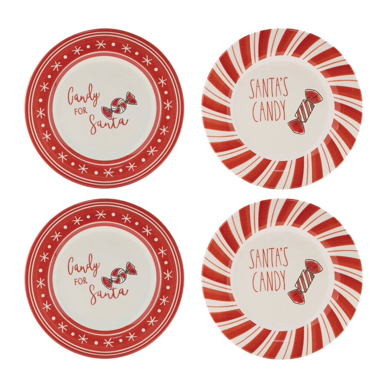 Melrose Ceramic Santa Candy Plate (Set of 4)
