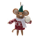 Wool Mouse with Sweater Ornament (Set of 12)