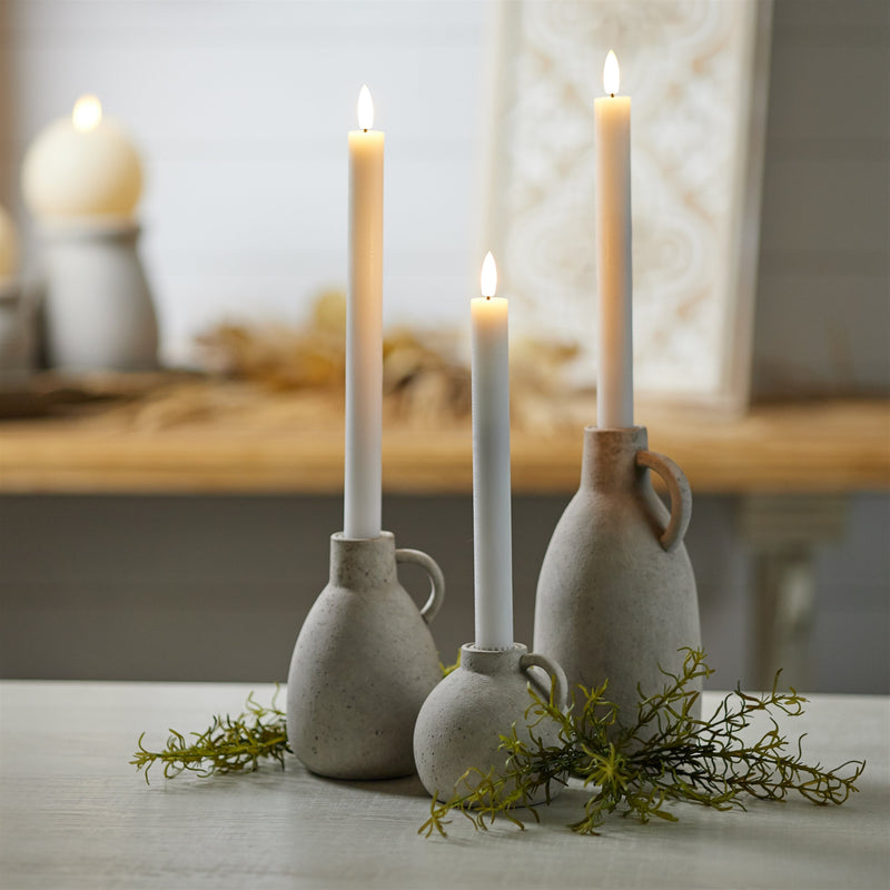 Melrose FIA Wick White Taper Candle (Set of 2)