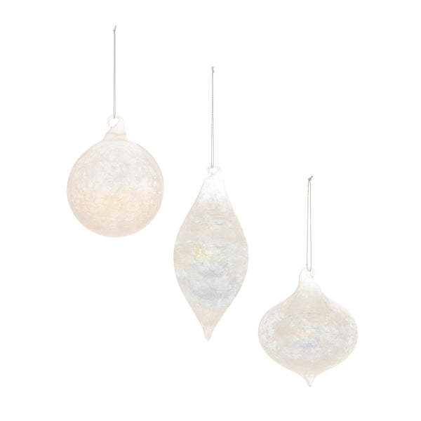 Melrose Iridescent Cloudy Glass Ornament (Set of 6)