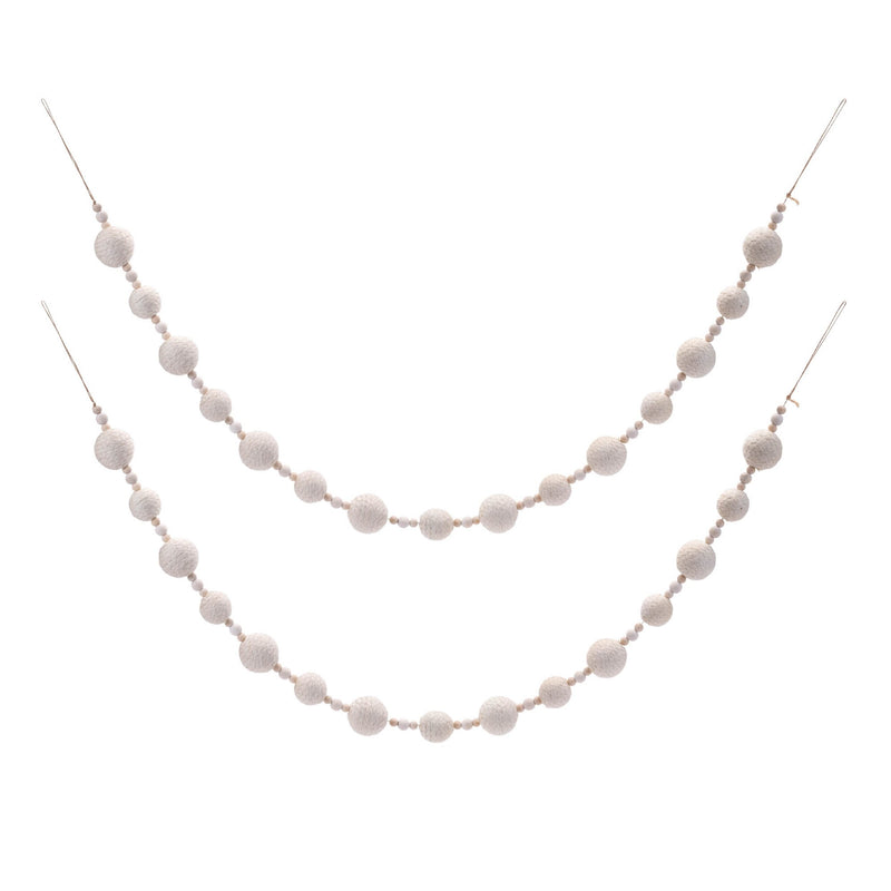 Melrose Fabric Ball String Garland (Set of 2)