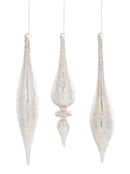 Melrose Champagne Jeweled Glass Drop Ornament (Set of 6)
