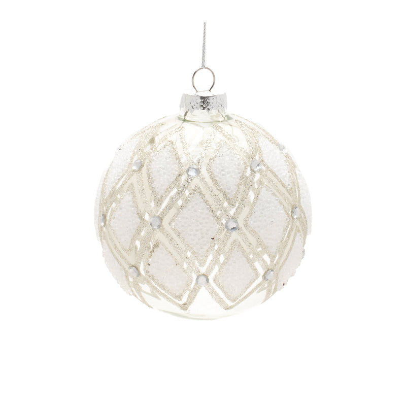 Melrose Jeweled Diamond Glass Ornament (Set of 6)