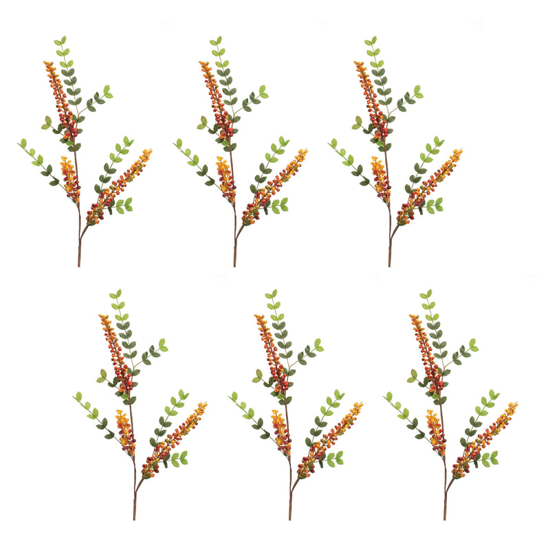Melrose Orange Berry Foliage Spray (Set of 6)