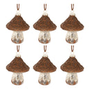 Melrose Beaded Glass Mushroom Ornament (Set of 6)