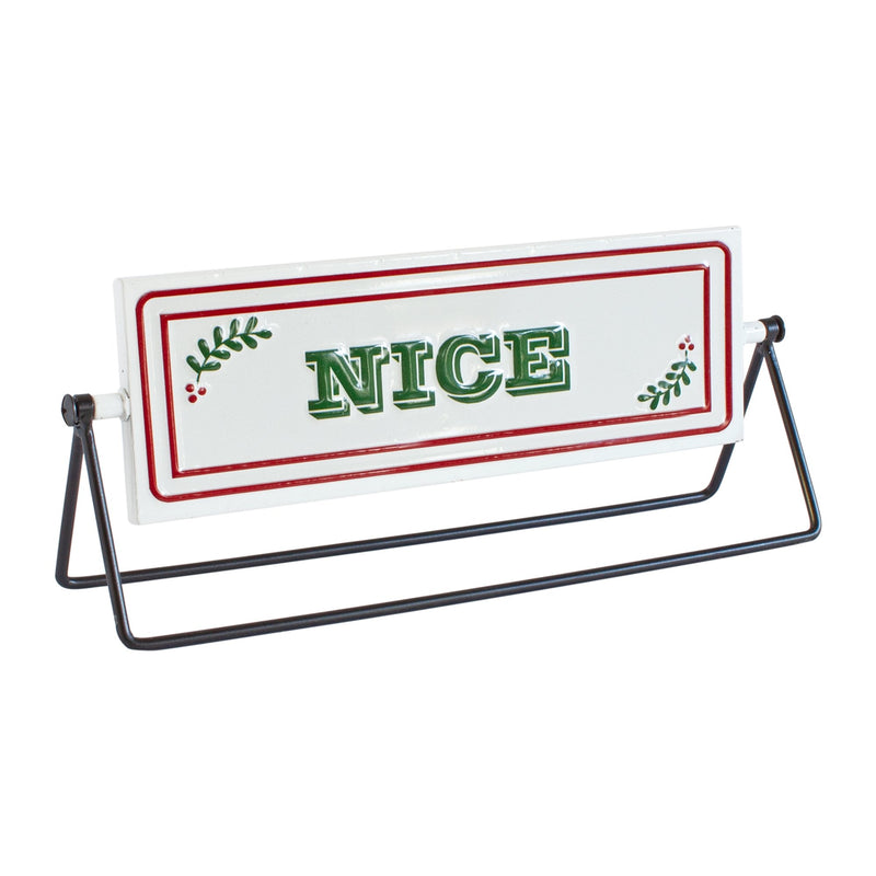 Melrose Reversible Christmas Sentiment Metal Table Sign (Set of 2)