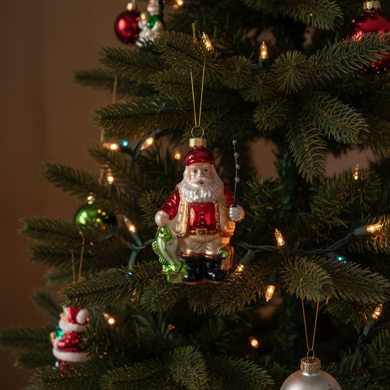Melrose Santa Fishing Ornament (Set of 6)
