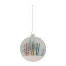Melrose Glass Ski and Snow Disc Ornament (Set of 6)