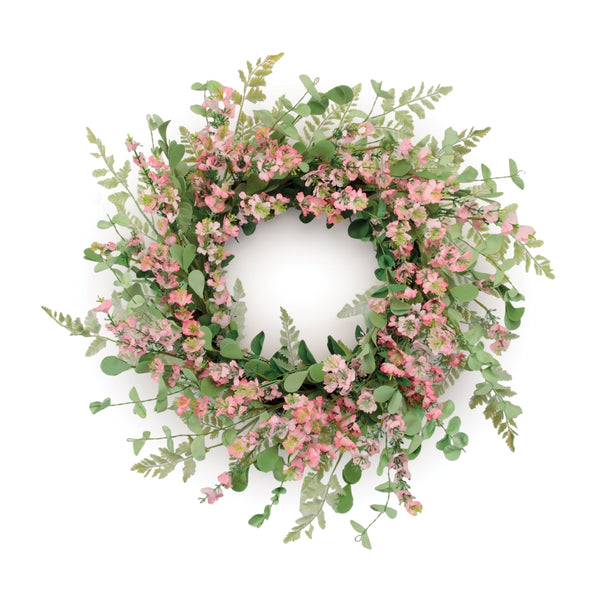 Melrose Mixed Blossom Floral Wreath 18"D