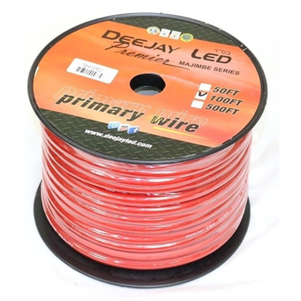 DEEJAY LED 0AWG 50ft Power Cable Red CCA TBH050REDALUMCOP