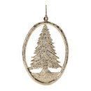 Melrose Etched Metal Pine Tree Ornament (Set of 12)