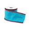Melrose Blue Wool and Red Wired Ribbon (Set of 2)