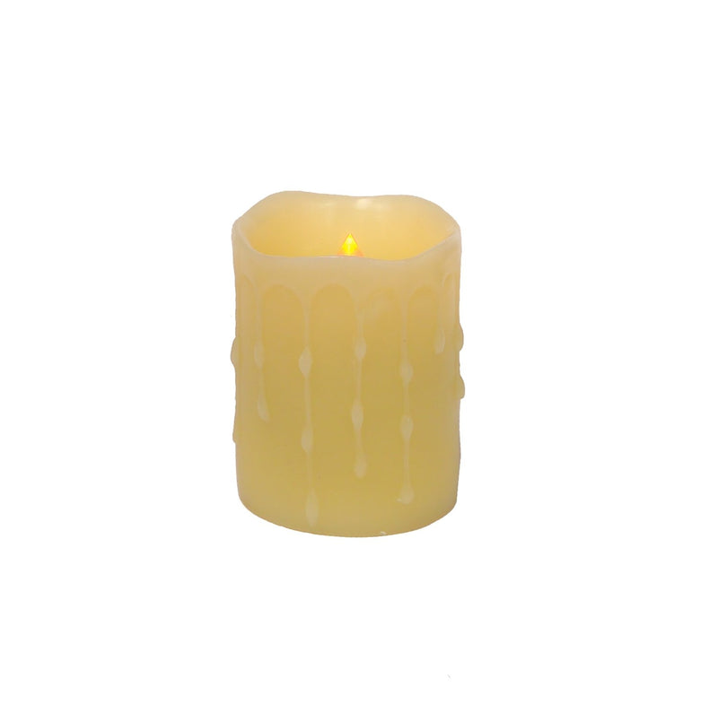 Melrose LED Dripping Wax Pillar Candles (Set of 4)