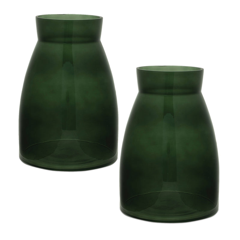 Melrose Green Glass Vase (Set of 2)
