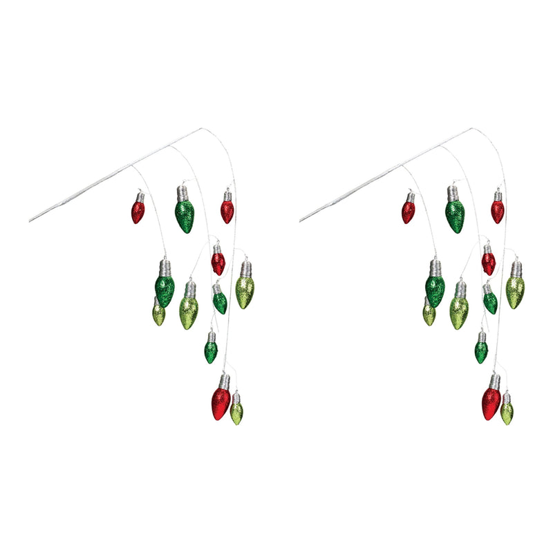 Melrose Hanging Holiday Light Spray (Set of 2)