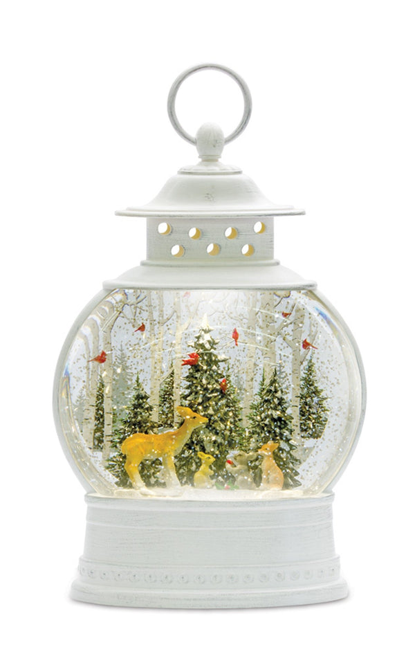 Melrose LED Snow Globe Ball with Woodland Deer Scene 11.5"H