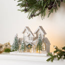 Melrose LED Flocked Holiday Village Display 12.5"L