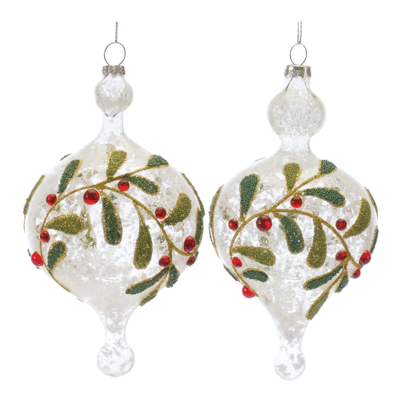 Beaded Glass Mistletoe Ornament (Set of 6)