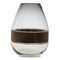 Melrose Grey Glass Vase with Natural Wood Accent 10"H