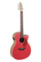 Ovation Applause Jump OM Cutaway Electric-Acoustic Guitar Lipstick Red