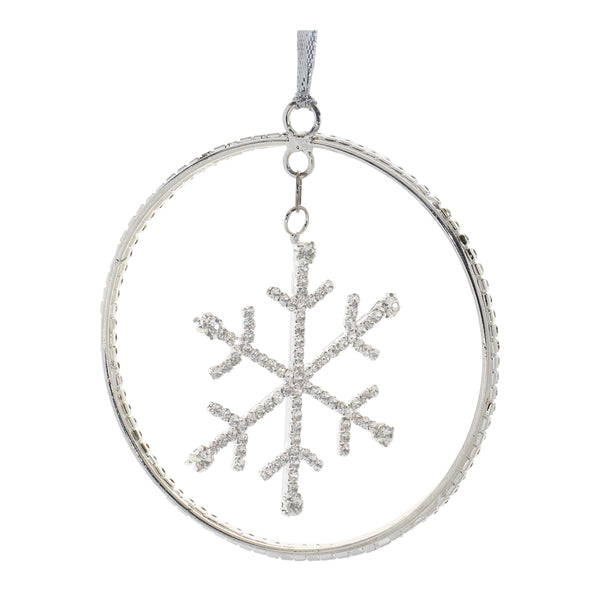 Melrose Jeweled Metal Hanging Snowflake Ornament (Set of 12)
