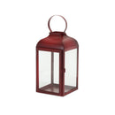 Melrose Modern Red Metal Lantern (Set of 3) Red  Clear Decorative Candle