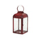 Melrose Modern Red Metal Lantern (Set of 3) Red  Clear Decorative Candle