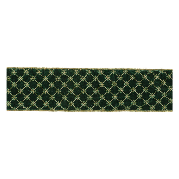 Melrose Ornate Diamond Pattern Wired Ribbon (Set of 2)