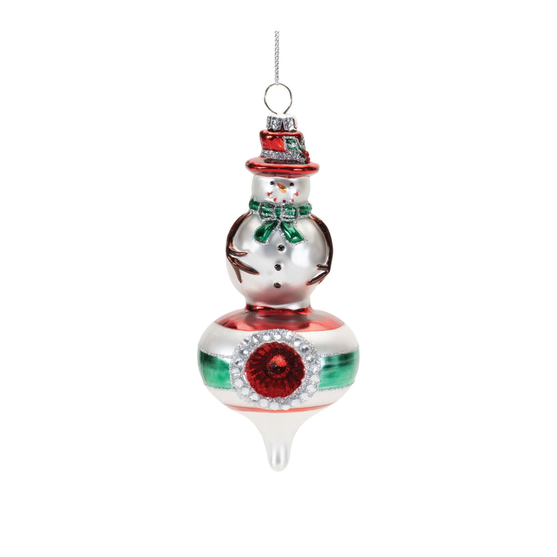 Melrose Snowman Drop Ornament (Set of 12)