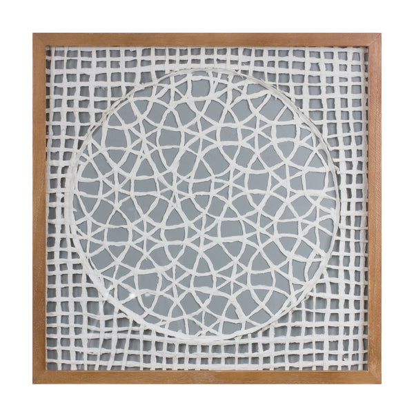 Melrose Framed Paper Mache Wall Art, Modern, Wood