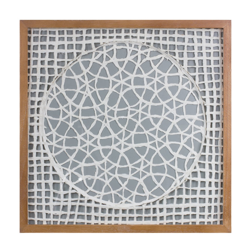 Melrose Framed Paper Mache Wall Art, Modern, Wood
