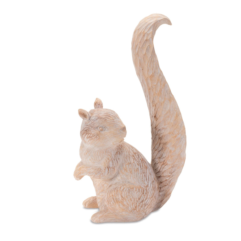 Melrose White Washed Etched Squirrel Figurine (Set of 2) Multicolor Farmhouse Po