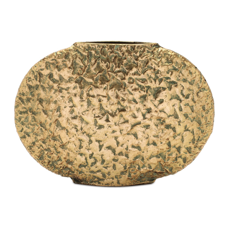 Melrose Distressed Flat Metal Vase (Set of 2)