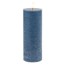 Melrose FIA Wick Blue Pillar Candle (Set of 2)