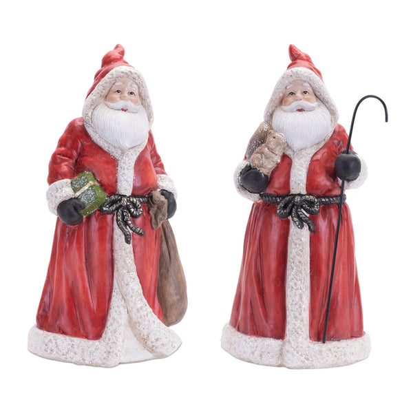 Melrose Hooded Terracotta Santa Figurine (Set of 2)