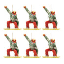 Melrose Glittered Glass Snowboarder Ornament (Set of 6)