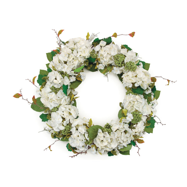 Melrose Hydrangea and Seedum Floral Wreath 32"D