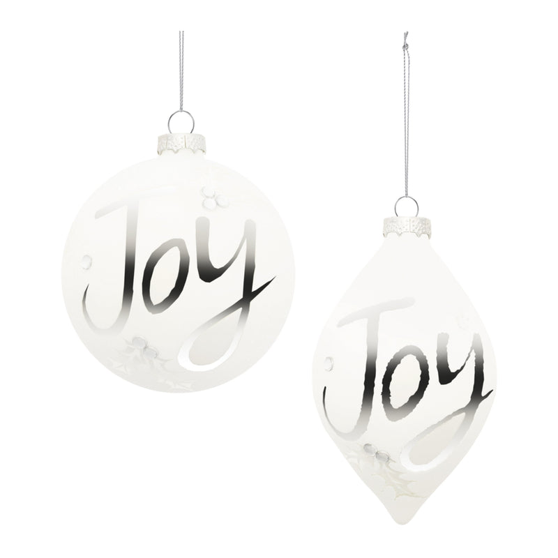 Melrose Frosted Glass Joy Ornament (Set of 6)