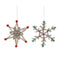 Melrose Jeweled Tinsel Snowflake Ornament (Set of 12)