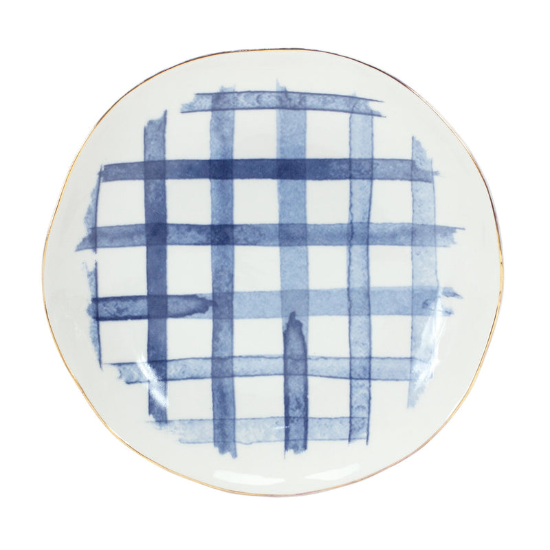 Melrose Coastal Tie-Dye Design Ceramic Plate (Set of 4)