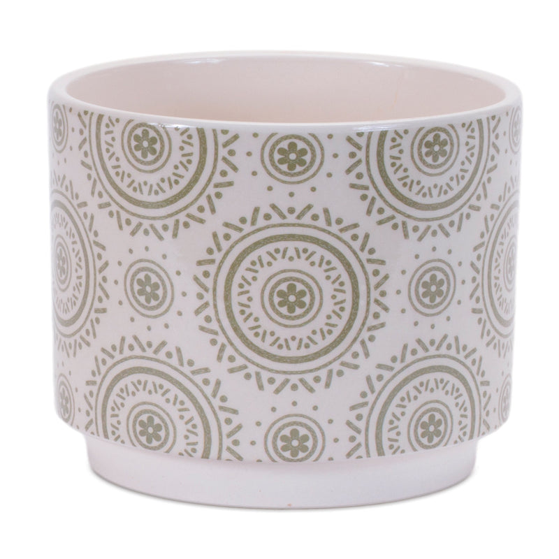 Melrose Stone Floral Patterned Planter Set of 3 Planter, Dolomite